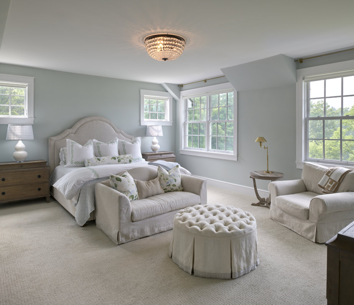 Pennsylvania Style Stone Farmhouse Master Bedroom