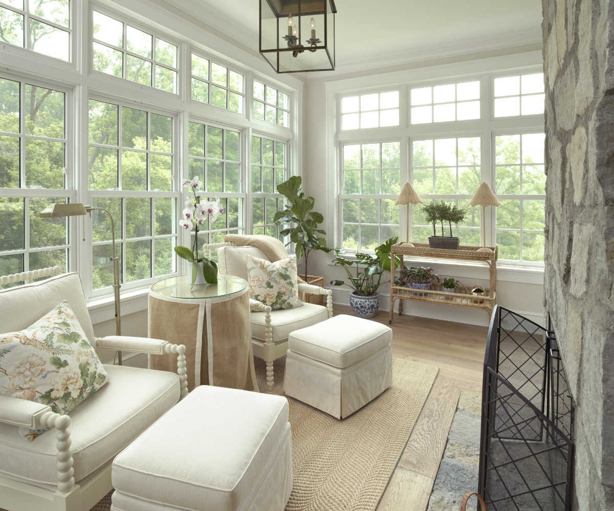 Pennsylvania Style Stone Farmhouse Sunroom