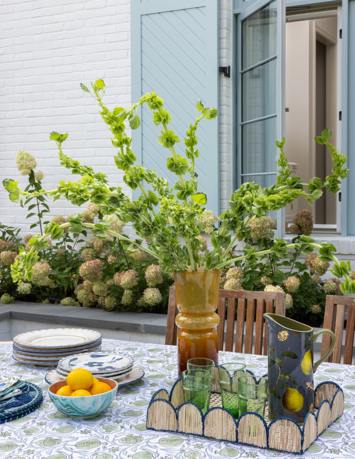 Northville French Cottage Backyard Dining Detail