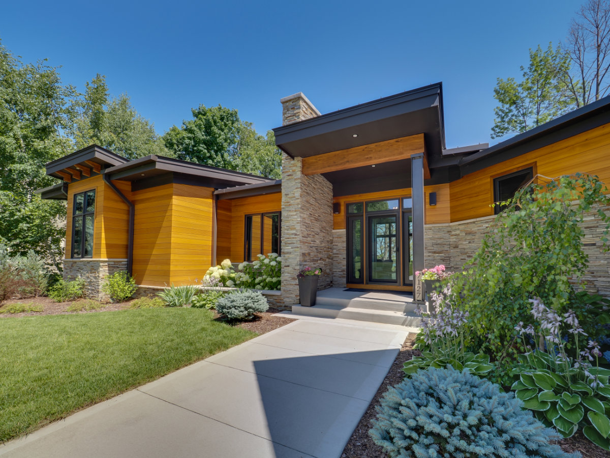 Torch Lake Modern Front Entrance